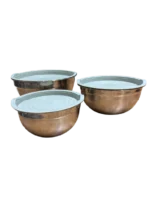 لگن آشپزخانه استیل ۳ تیکه درب دار