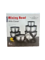 لگن آشپزخانه استیل 4 تیکه درب دار