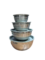 لگن آشپزخانه استیل 4 تیکه درب دار