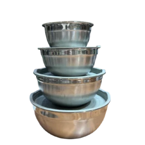 لگن آشپزخانه استیل 4 تیکه درب دار