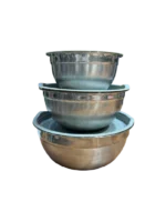 لگن آشپزخانه استیل ۳ تیکه درب دار