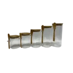 بانکه پیرکس درب بامبو قاشق دار ۵ تیکه