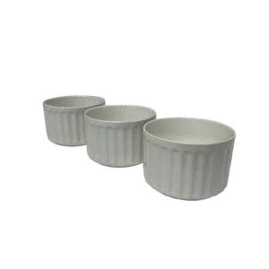 پیاله ۳ عددی سرامیکی رنگ سفید براق